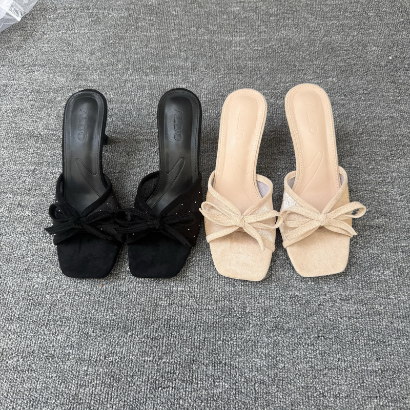 Foreign Trade Quality Goods: Bow-Knot High Heels, Rhinestone French-Style Elegant Hollow Mesh Sandals, Stiletto Sandals