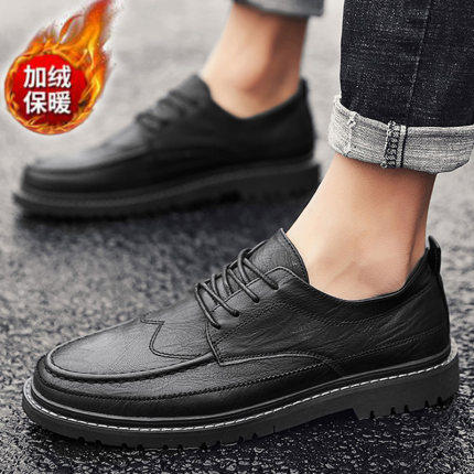 Tide brand brogue leather shoes men's 2022 spring new Korean version all-match fashion single shoes trend British style casual shoes