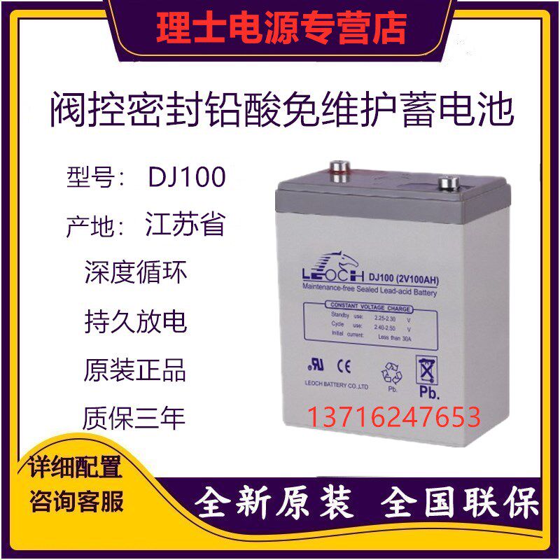Lishi 2V100AH ​​lead-acid maintenance-free battery DJ100 communication service wind ship machine room UPS power supply
