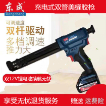 Dongcheng DCPJ02-12E double pipe beauty sewing glue gun electric gluing gun charging beauty seam glue gun
