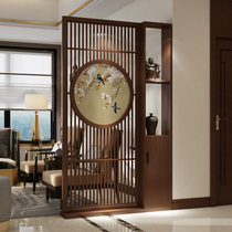 Screen partition living room entrance entrance door hollow partition storage rack porch cabinet Chinese solid wood screen partition