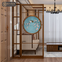 New Chinese screen shelf entrance hall wooden shielding screen cabinet integrated living room solid wood porch partition