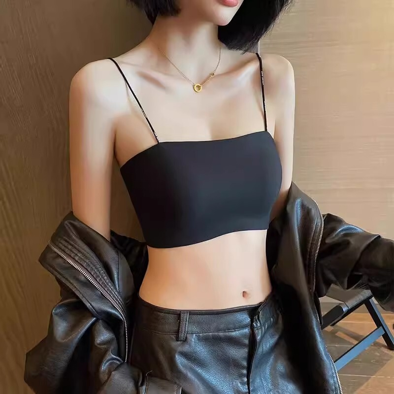 Victoria Minoolin Strapless Bra for Women with Small Busts, Seamless, Wireless, Beautiful Back Bra, Integrated Tank Top Victoria Minoolin Strapless Bra for Women with Small Busts, Seamless, Wireless, Beautiful Back Bra, Integrated Tank Top