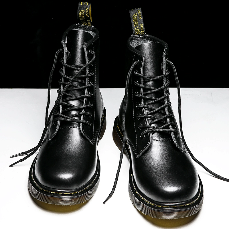 Giày cao cổ Martin boots nam kiểu Anh Giày nam cao cổ phong cách Hàn Quốc xu hướng tất cả các kết hợp phù hợp với mùa thu giày cao cổ da trung cấp dụng cụ giày cao cổ nam mùa đông - Giày ống