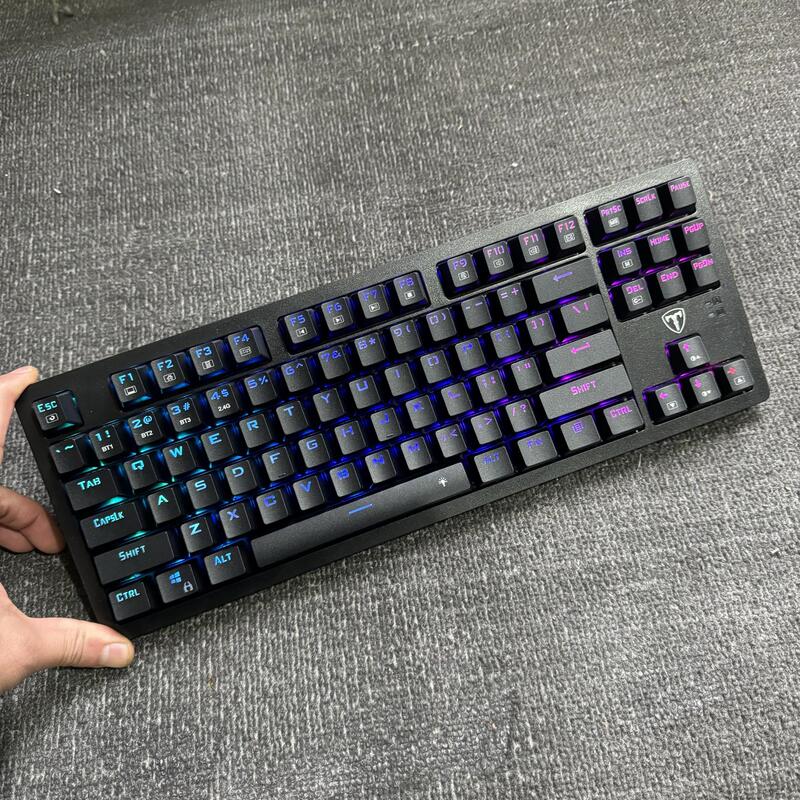 Three-Mode 87-Key Mechanical Keyboard Wireless Bluetooth Wired Type-C Blue Switch European Version Large Enter Key Rgb84 Key Black Three-Mode 87-Key Mechanical Keyboard Wireless Bluetooth Wired Type-C Blue Switch European Version Large Enter Key Rgb84 Key Black