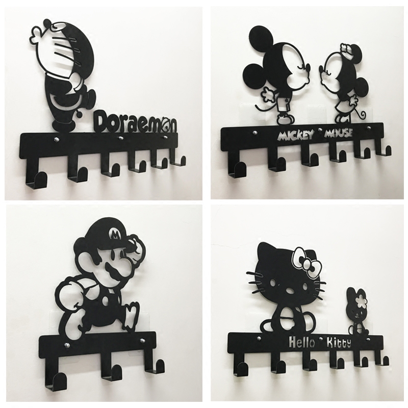 Doorway Shelf Shelves Xuanguan Creative Hooks Into Door Wall-mounted Cartoon Hanging Clothes Hanger Free to be perforated into the door Clothes-Taobao