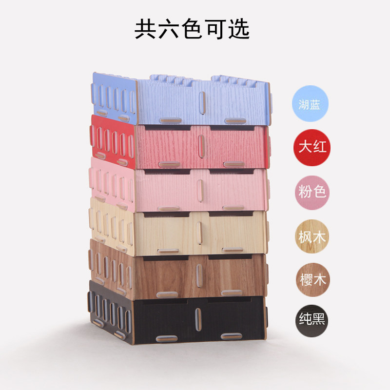 B002 DIY wooden business card holder Simple study office supplies Stationery certificate room card bank card sheet storage box