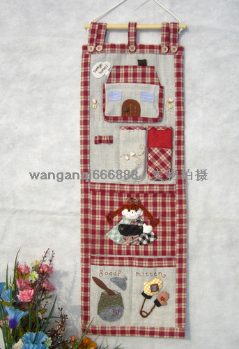 AABY Creative Good Life Foreign Trade Pastoral Girl Fabric Plaid Multifunctional Storage Bag Hanging Bag B03