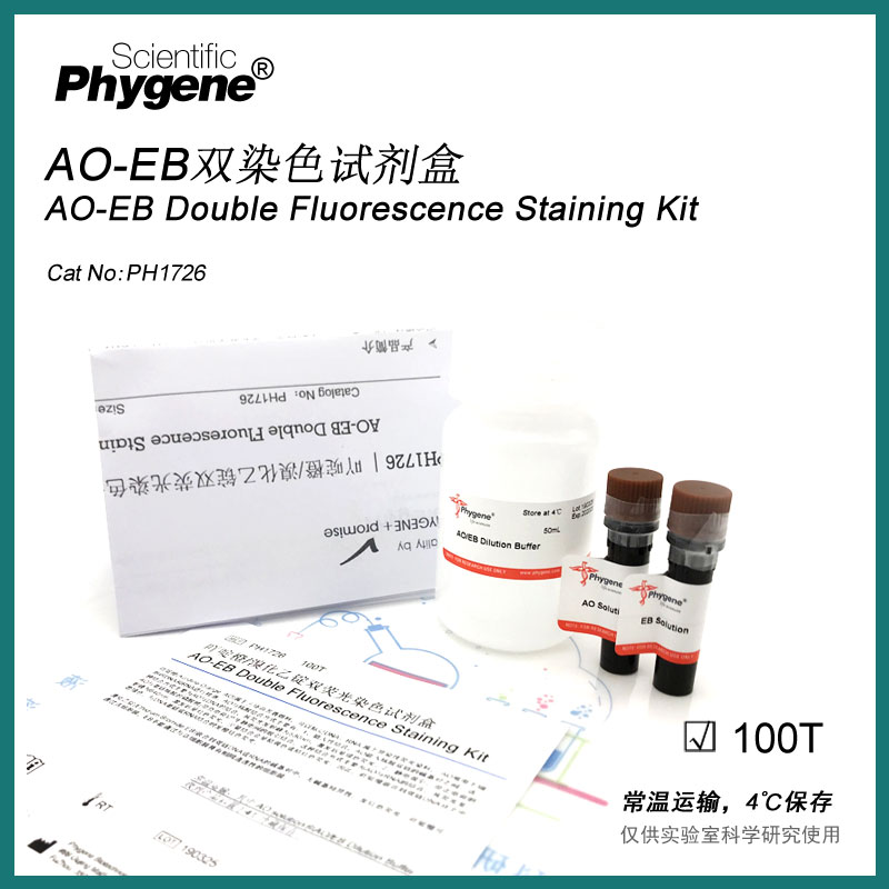 AO/EB双荧光染色试剂盒 AO-EB双染试剂盒 100T PH1726 PHYGENE
