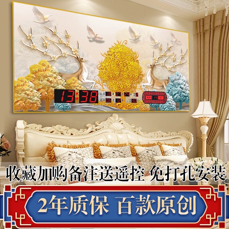 Perpetual calendar electronic clock decorative painting 20212020 new digital calendar household living room wall clock watch