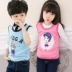 Trẻ em mùa đông ấm áp cộng với đồ lót nhung dày mùa đông 2 em bé 3 vest 5 trẻ em 7 tuổi trai và gái áo gile cho bé lịch lãm đáng yêu Áo ghi lê