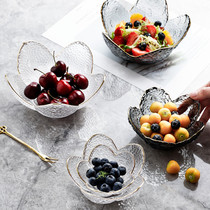 Kumagu group Creative petals gold-rimmed glass bowl fruit salad bowl breakfast bowl Net red birds nest ice cream dessert bowl