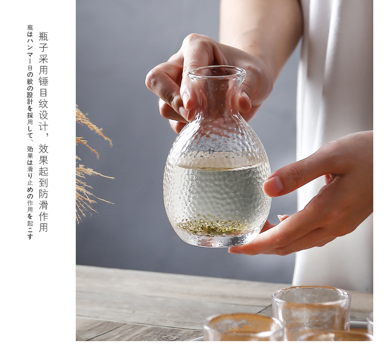 Kumagai nhóm phong cách Nhật Bản sake chai rượu vang thủy tinh gia đình rượu vang decanter rượu vang vàng rượu vang trắng ly một nồi bốn tách - Rượu vang ly uống rượu nhỏ