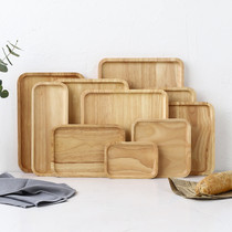 Kumagaya set Japanese wooden tray Solid wood plate Rectangular bamboo wood plate Tea plate Bread baking steak barbecue plate