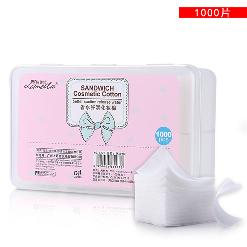 Boxed 1000 pieces of unwoven cloth Makeup Cotton Disposable water Makeup Cotton Sheet Dry and wet Wet Dressing cotton