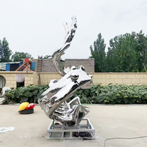 Sculpture Custom GRP Figure Imitation Bronze Foundry Bronze Stainless Steel Park Cartoon Garden Forest Landscape Square Outdoor Pendulum