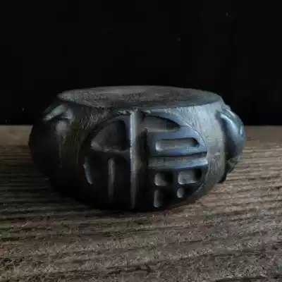 natural qing shi engraving forka you yu calligraphy and painting luck pattern Shigu retro nostalgic practical collection