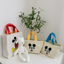 Luca mom net red Mickey canvas bag Bai take handbag Mommy bag tote bag Photo props Picnic bag