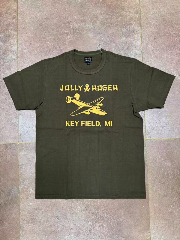 The Real Mccoy's Jolly Roger Bomber Bucket Knit Crew Neck T-Shirt Mc25003 The Real Mccoy's Jolly Roger Bomber Bucket Knit Crew Neck T-Shirt Mc25003