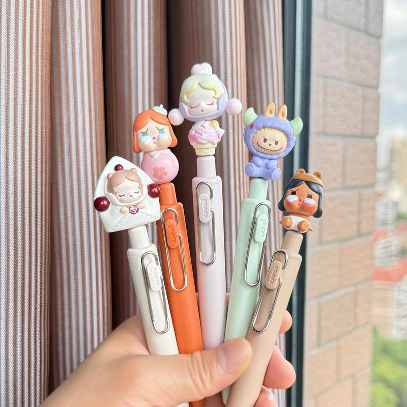 Original Pop Mart Cute Pen Mitsubishi Small Thick Core Uni Chubby DIY Gel Pen Popbean Water Pen