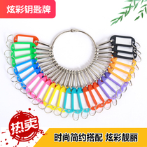 Creative key plate keychain thickened key plate can be marked key card key ring ring Management
