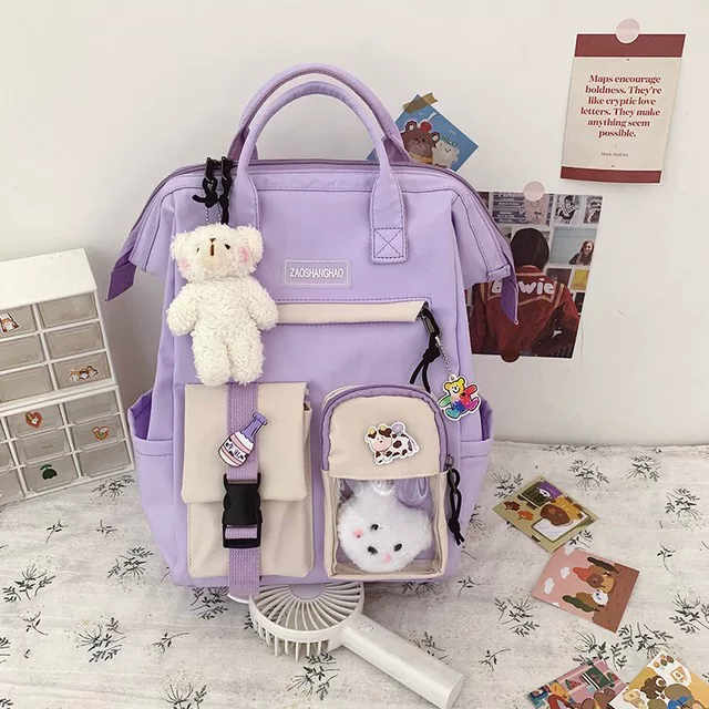 [2022 Рюкзак для женщин Candy Color ноутбук милый каваи]