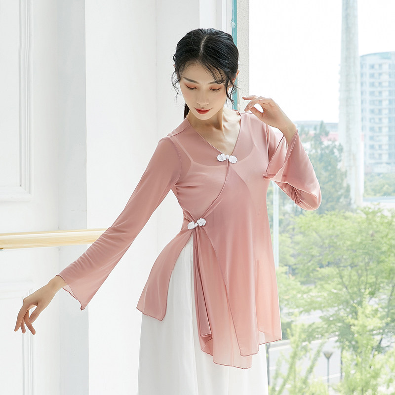 Classical dance clothing women's elegant body rhyme clothing gauze ethnic Chinese dance practice clothing performance clothing art archaeological style suit