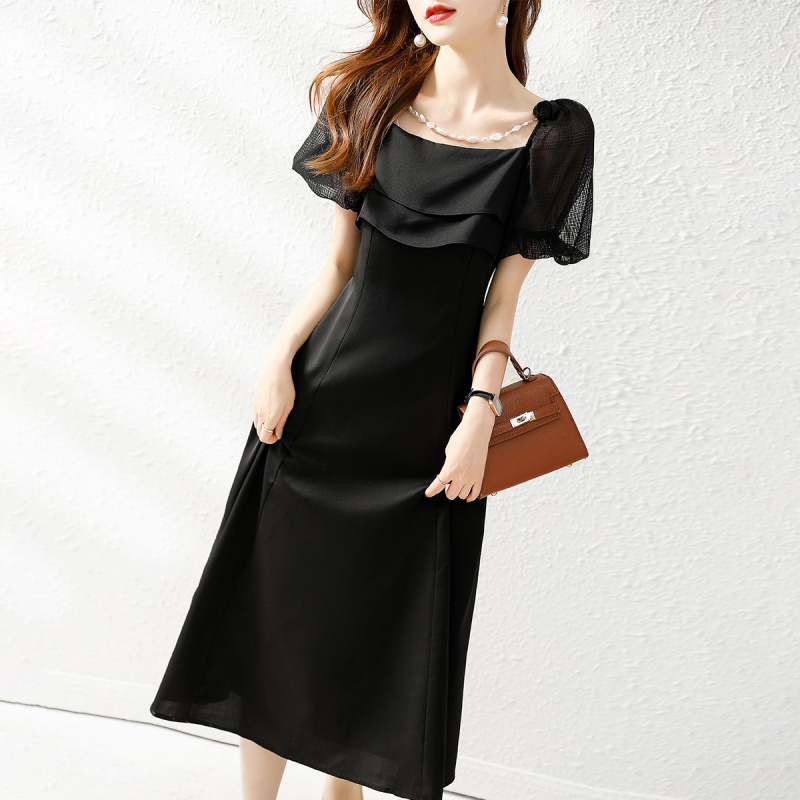 Brand elegant colored long dress, Germany, french style, square neckline, fitted