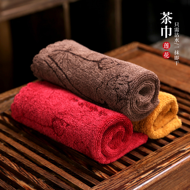 Tea towel cloth Absorbent tea towel High-grade tea cloth tablecloth thickened pot towel Tea table Tea set Tea table accessories Rag