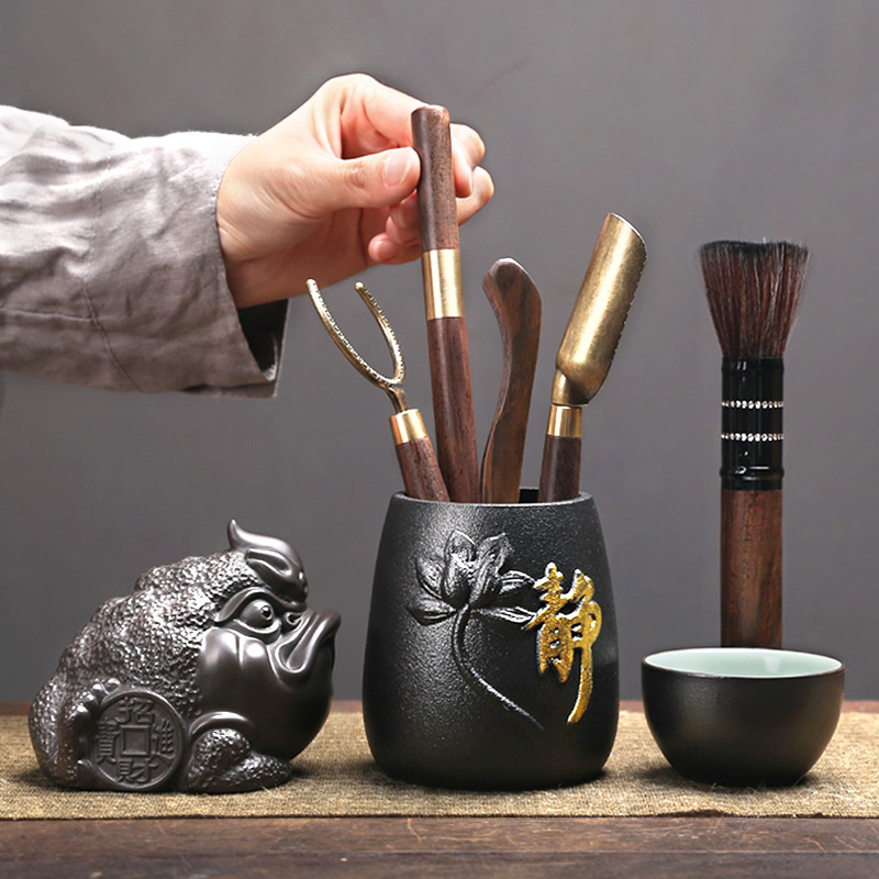 Tea ceremony six gentlemen set kung fu tea set kung fu accessories tea tea supplies clip brush tea table tea tools