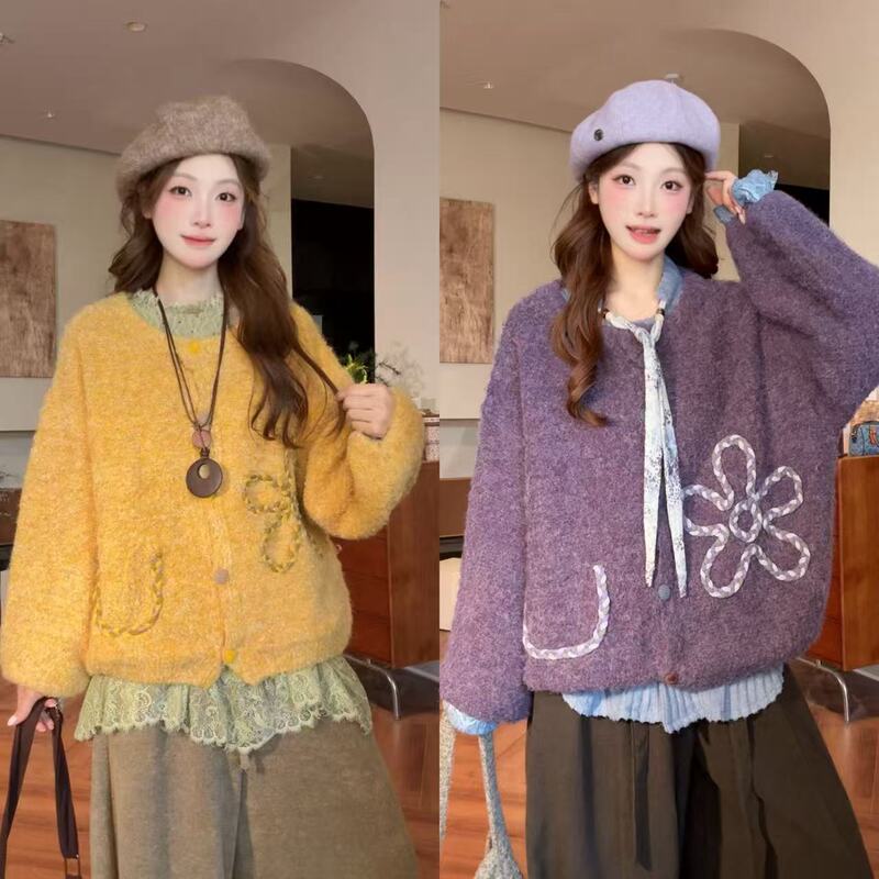 Sweater [Money Well Spent] Autumn and Winter Lazy Style Thickened Fashionable Hand-Knitted Rope Knit Sweater Cardigan 50264