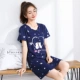 Bộ đồ ngủ nữ cotton XL mùa hè lỏng lẻo phiên bản Hàn Quốc phiên bản dài của áo ngắn tay mùa xuân và mùa thu dễ thương gợi cảm váy thiết kế cao cấp