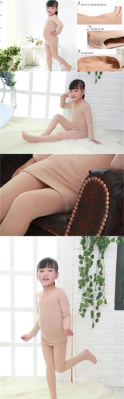 Quần áo múa màu cho trẻ em cộng với áo nhung dày màu đỏ chạm đáy áo chặt chẽ biểu diễn quần áo cô gái mặc đồ lót nhiệt bộ đồ hình thú cho bé