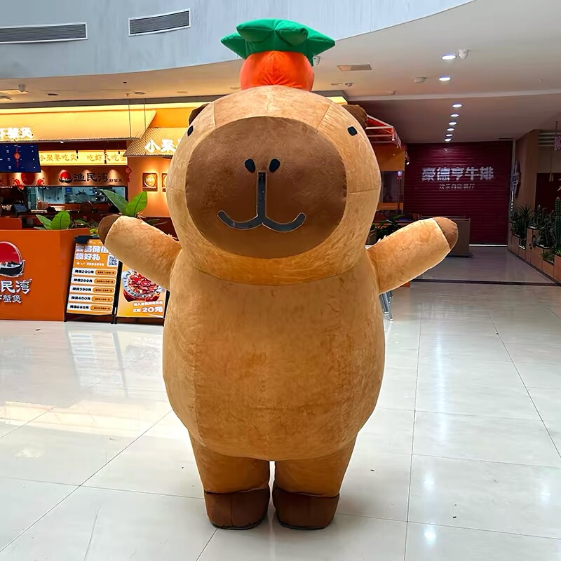 Inflatable Capybara Cartoon Mascot Costume Capybara Performance Doll Capybara Clothing Warm-Up Interactive Props Inflatable Capybara Cartoon Mascot Costume Capybara Performance Doll Capybara Clothing Warm-Up Interactive Props