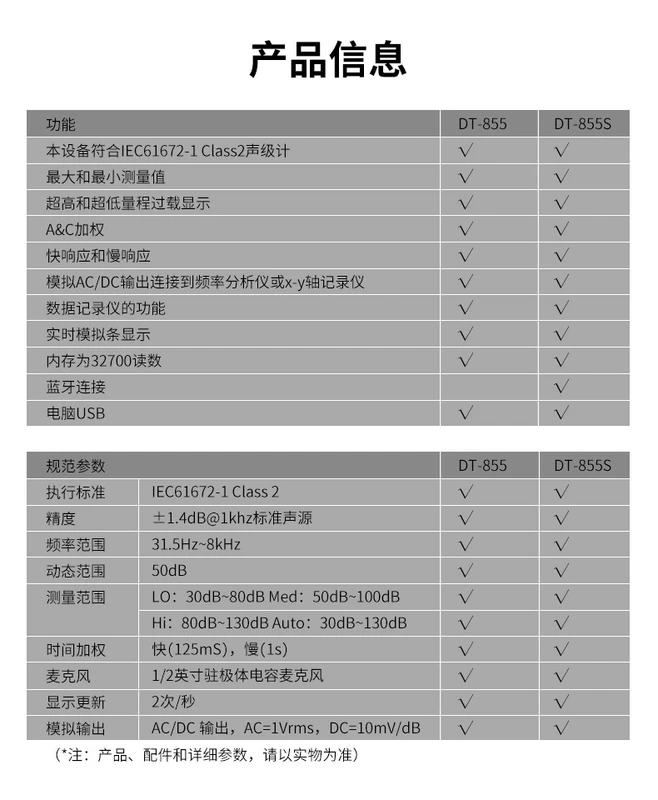 CEM Huashengchang DT-8850/805/815/855/máy đo decibel có độ chính xác cao công nghiệp máy đo tiếng ồn máy đo mức âm thanh máy đo tiếng ồn