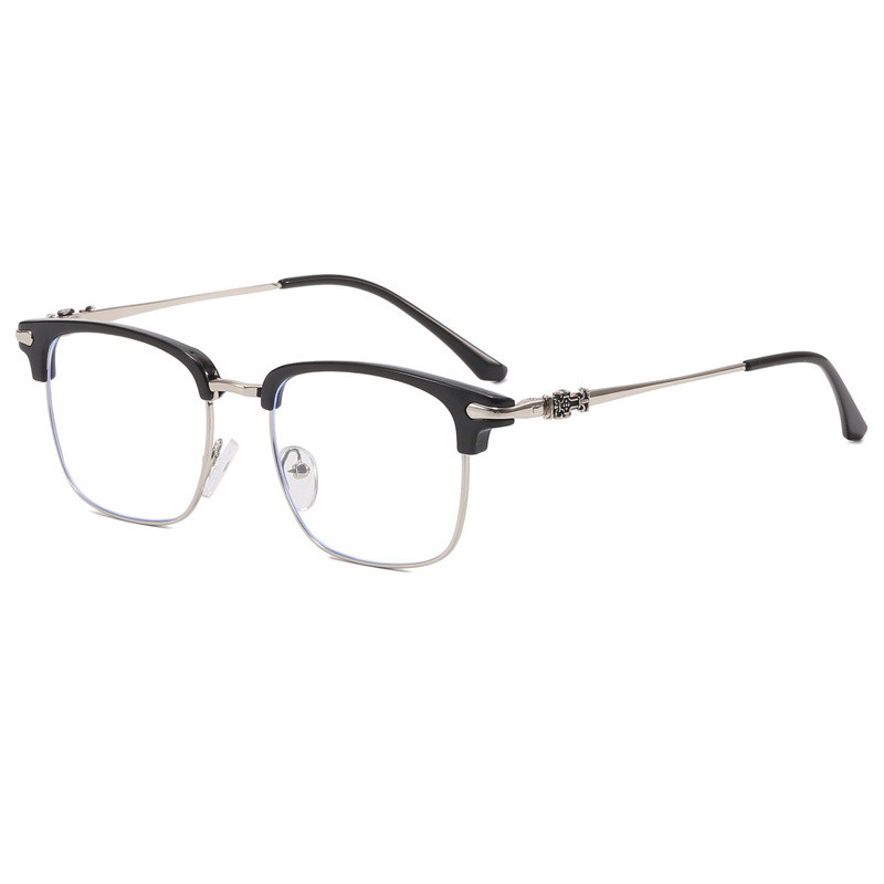 Vintage Half-Frame Glasses for Men, Stylish and Trendy, Suitable for Prescription Lenses, Unisex Frames
