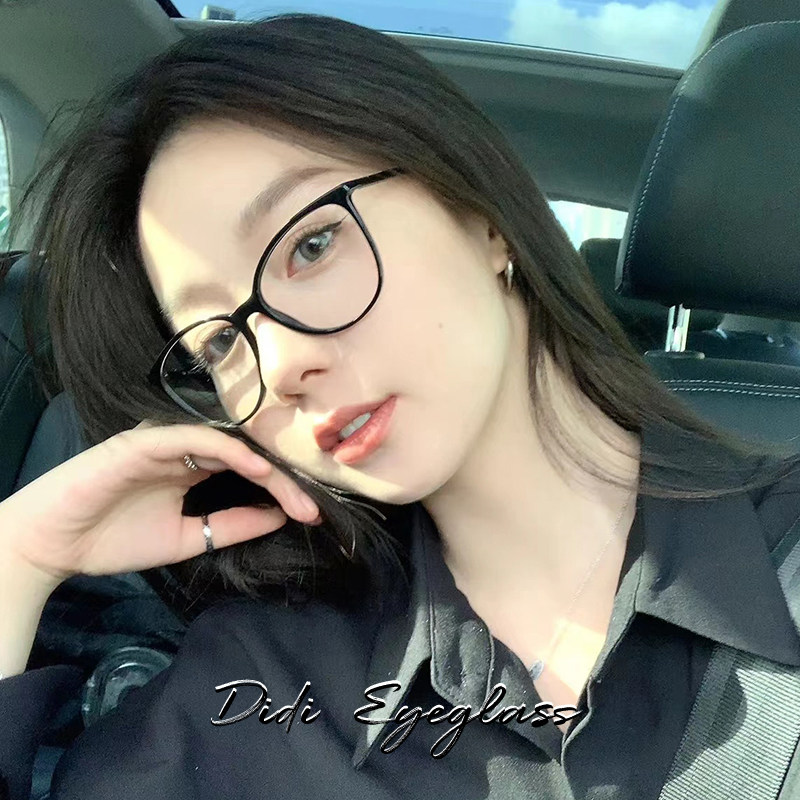 European and American Cat-Eye Black Frame Glasses for Women, No-Makeup Essential, Retro Small Face, Blue Light Blocking, Prescription Glasses Frame Available