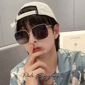 Korean Style Sunglasses for Men Driving Polarized Sunglasses Retro Big Face Square Frame Seaside Vacation Myopia Glasses for Women