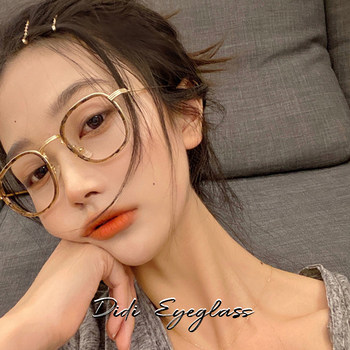 Korean-Style Trendy Retro Anti-Blue Light Prescription Glasses with Prescription Lenses, Popular among Female Influencers on Xiaohongshu, Leopard Print Square Frame Glasses