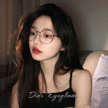 2025 Korean Style Japanese Anti-Blue Light Hollow Polygonal Glasses for Women Trendy Metal Retro Non-Prescription Glasses Frames for Men