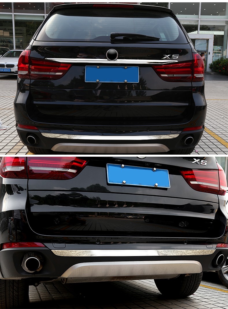 Applicable 14-18 style BMW X5 trunk bumper fitting F15 tailgate bright bar rear bar decorative stickers