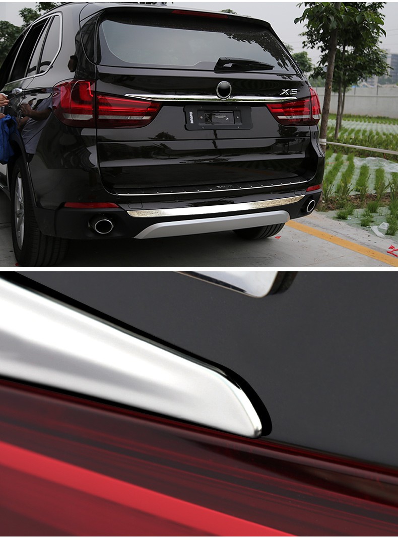 Applicable 14-18 style BMW X5 trunk bumper fitting F15 tailgate bright bar rear bar decorative stickers