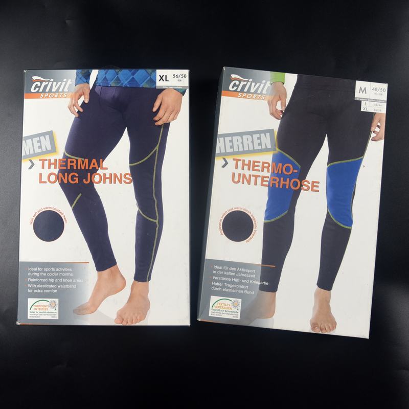 Germany crivit men's boxed autumn and winter outdoor sports running warm tight fleece stretch pants long sleeves