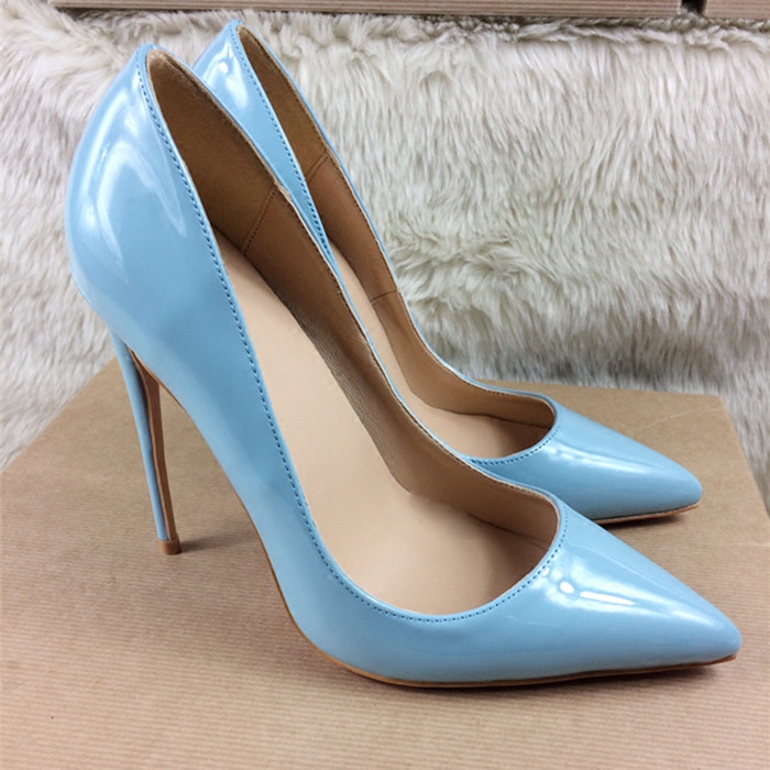European and American Summer New Style Light Blue Patent Leather 12cm Pointed Toe High Heels Sexy Stiletto Pumps Small Size Women's Shoes European and American Summer New Style Light Blue Patent Leather 12cm Pointed Toe High Heels Sexy Stiletto Pumps Small Size Women's Shoes
