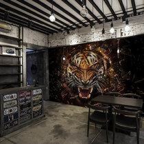 Southeast Asia personality tattoo mural animal tiger lion wallpaper Bedroom living room sofa TV background wall paper