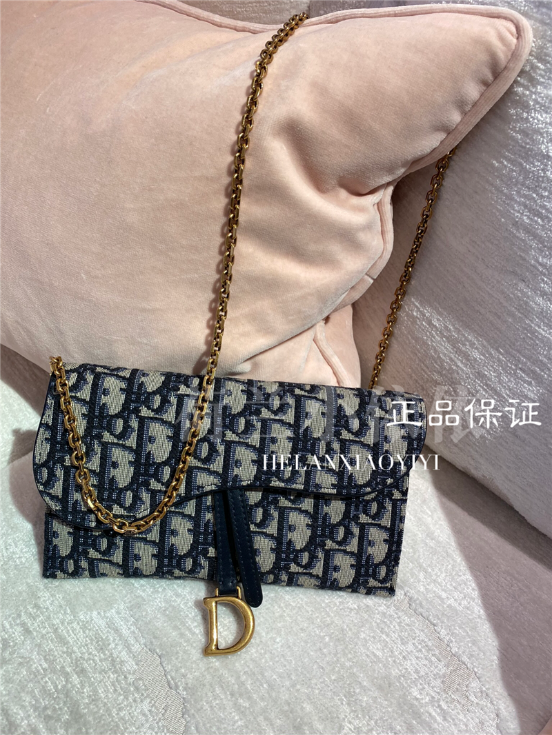 Europe Dior Dior 19 new women's bag chain slanted satchel shoulder bag Old flower WOC S5614CTZQ