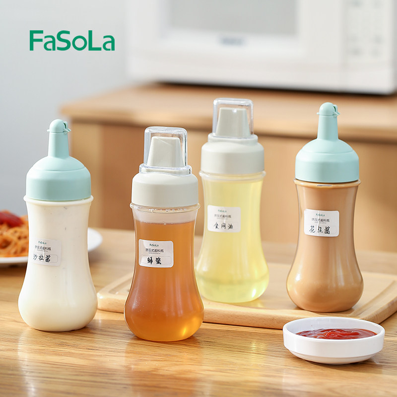FaSoLa Kitchen Sauce Bottle Tomato Salad Sauce Skin Sauce Snap Extruded Oil Magnet Honey Jam Sauce Bottle Commercially