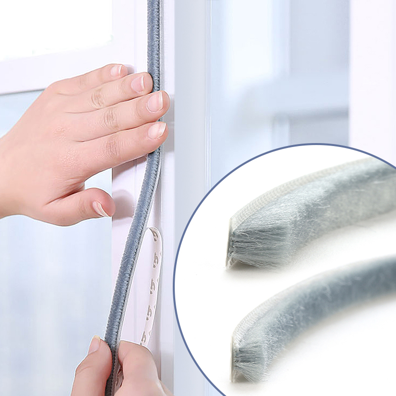 Japanese door slit window sealing strip Self-adhesive push-pull window room door anti-leakage wind warm and anti-dust and soundproof hairbrush strip