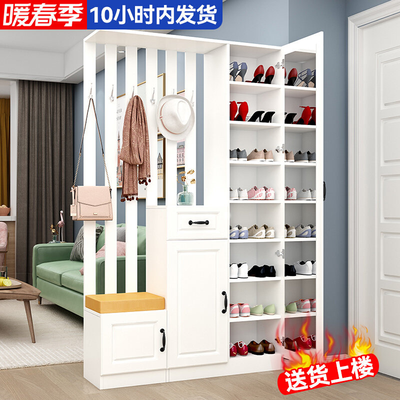 Entrance hall cabinet shoe cabinet integrated entrance hall cabinet living room screen partition cabinet simple modern storage light luxury double-sided cabinet