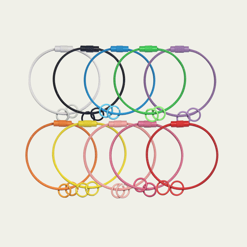 Colorful Wire Rope Keychain DIY Handmade Wire Ring